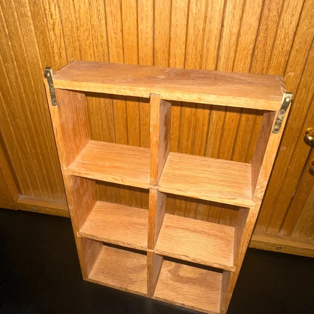 Wooden Wall Cubby Trinket Shelf